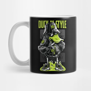 duck style neon illustration Mug